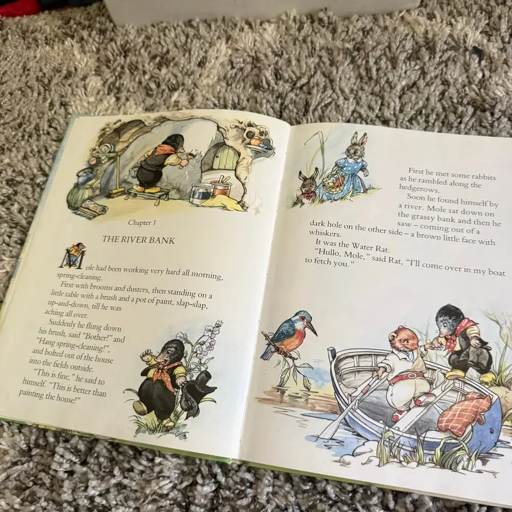 Kenneth Grahame's Wind in Willows Illustrated by Rene Cloke Hardcover Book 1985